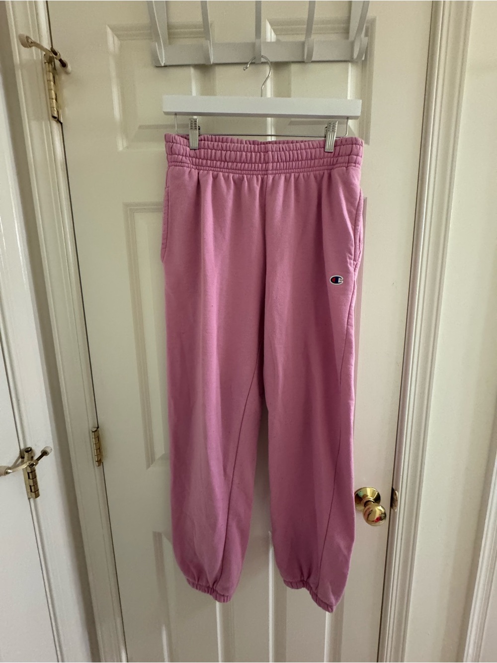 Champion Pink Fleece Joggers with Logo